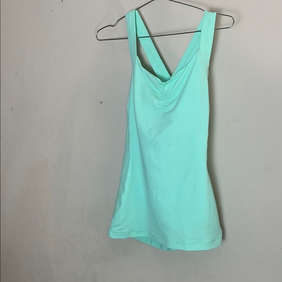 Lululemon Core Kicker Women Teal/Mint Tank Top Mini Hyper Stripe Size 8 - Picture 2 of 8